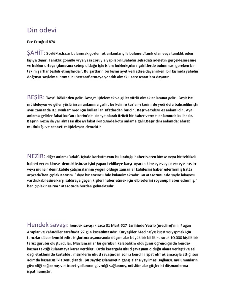 din ödevi | PDF