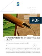 Feature Writing: An Essential Jou Craft