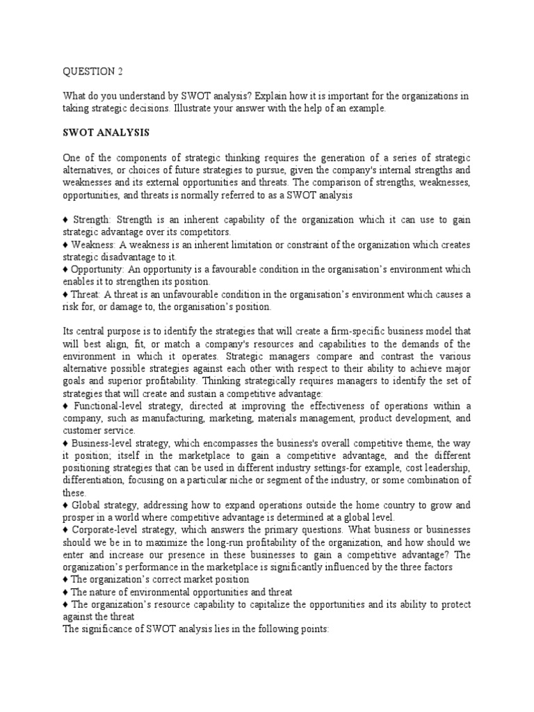 Swot Analysis | PDF | Strategic Management | Swot Analysis