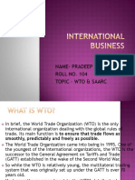 Name-Pradeep Chandanagiri ROLL NO. 104 Topic - Wto & Saarc