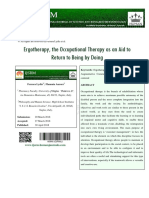 Ergotherapy, The Occupational Therapy As An Aid To Return To Being by Doing