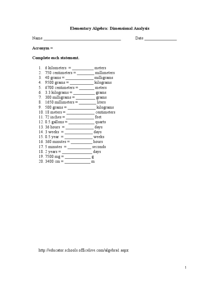 Dimensional Analysis Practice Problems | PDF | Teaching Methods & Materials