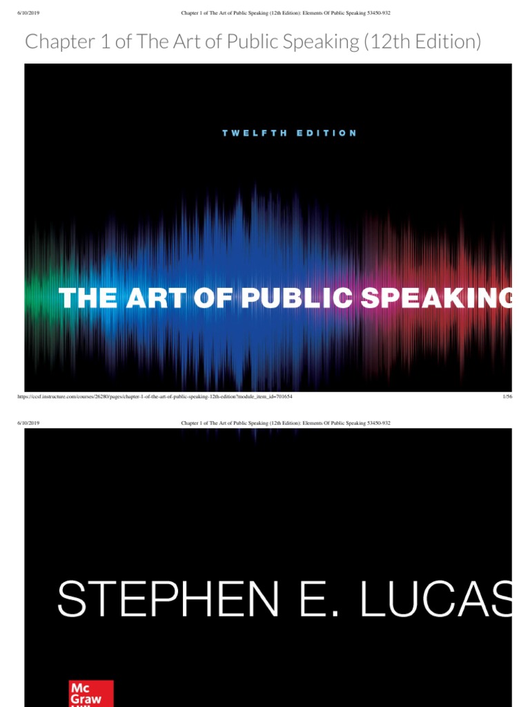 Chapter 1 of The Art of Public Speaking | PDF