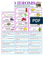 Match The Following Idioms With Their Example Sentences Below. Then Complete Each Blank According To The Pictures. Make Any Necessary Changes. 3 1 2