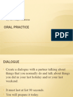 Oral Practice Present Simple-Past Simple
