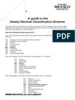A Guide To The Dewey Decimal Classification Scheme