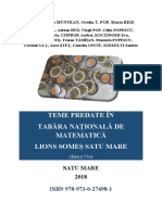 Teme Predate În Tabăra Națională de Matematică Lions Someș Satu Mare, Isbn 978-973!0!27498-1