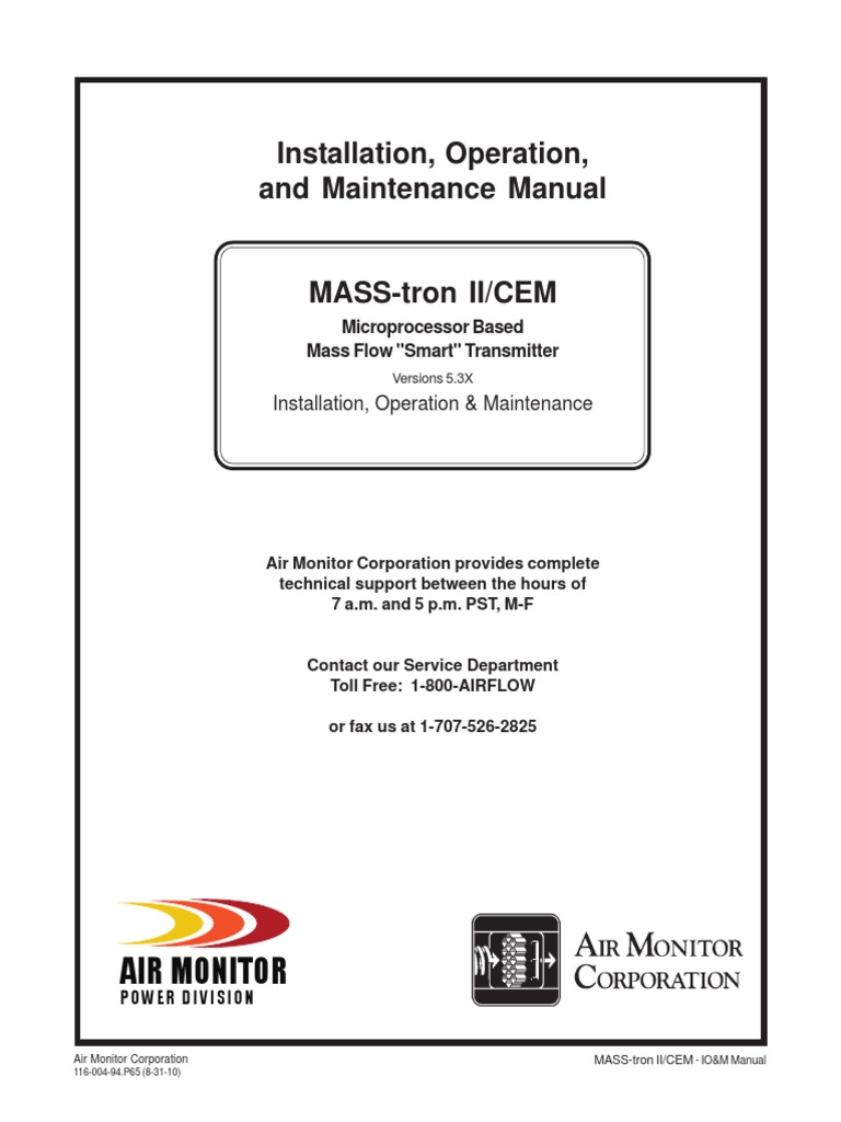 Installation, Operation, and Maintenance Manual: Air Monitor | PDF ...