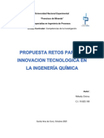 Propuesta Retos para La Innovacion Tecnologica en La Ingenería Química