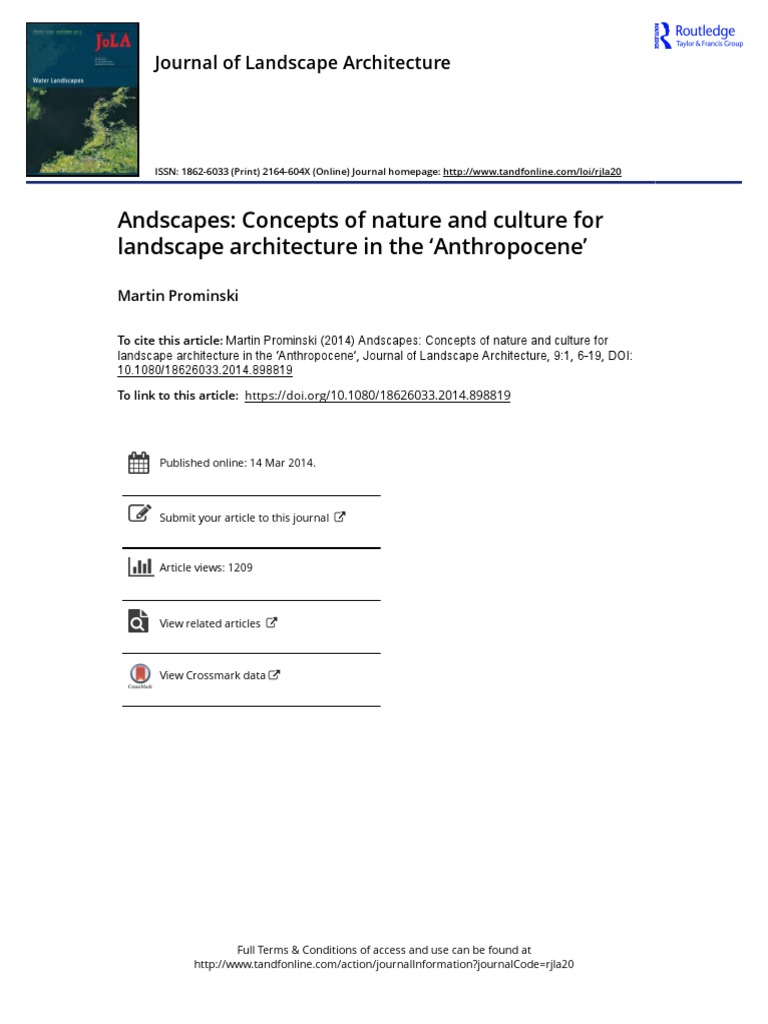 Andscapes: Nature-Culture in the Anthropocene | PDF | Landscape | Nature