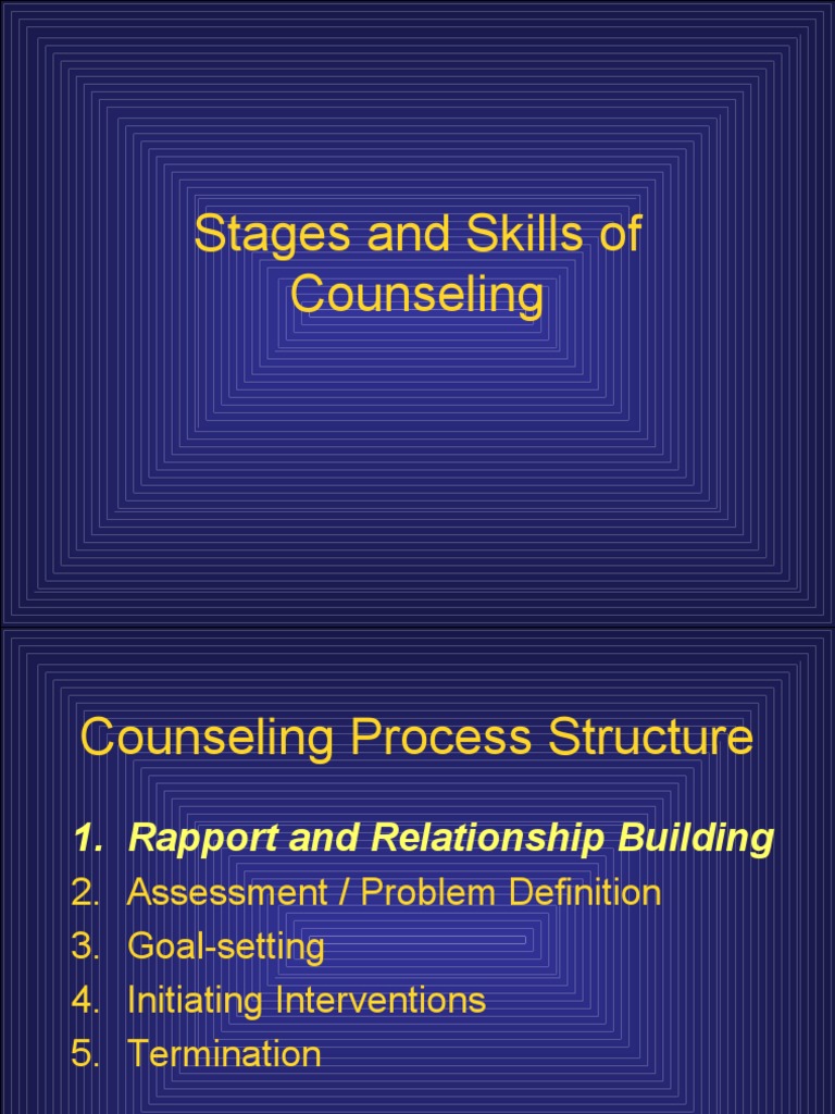 Stages of the Counseling Process | PDF | Psychotherapy | Goal Setting
