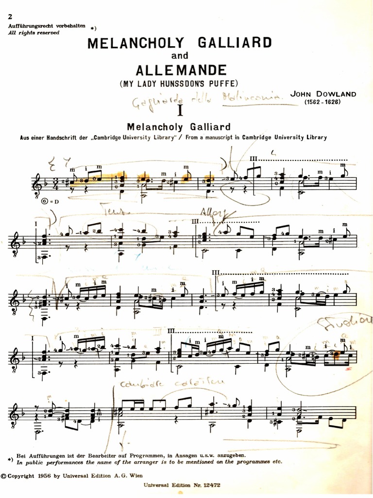 Melancholy Galliard & Allemande PDF