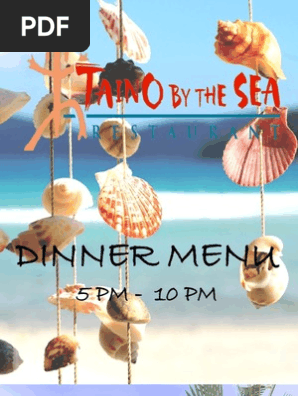Taino By The Sea Dinner Menu Salad Hamburgers