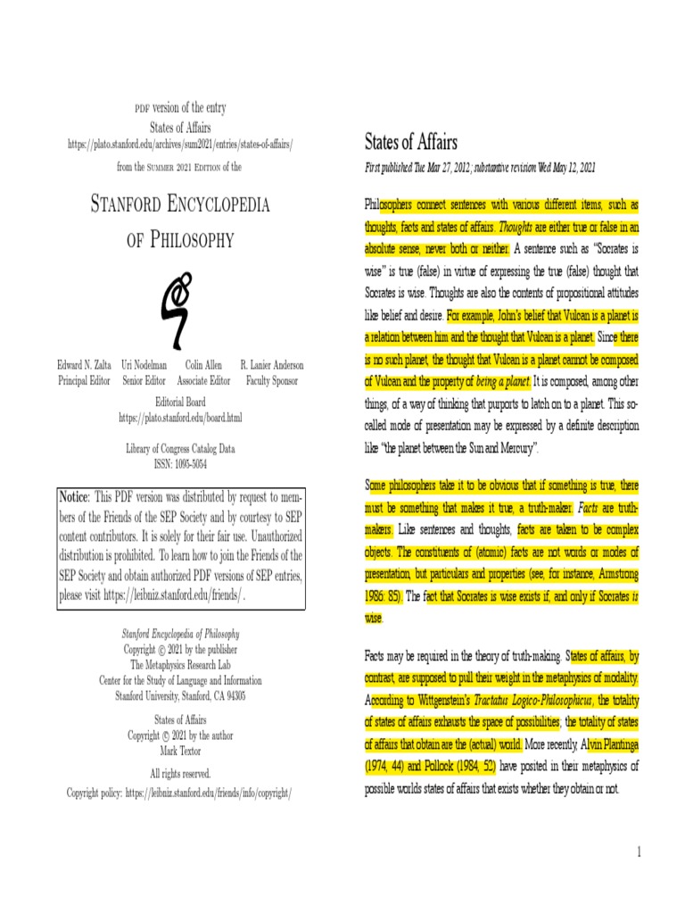 Stanford Encyclopedia of Philosophy PDF Proposition Thought