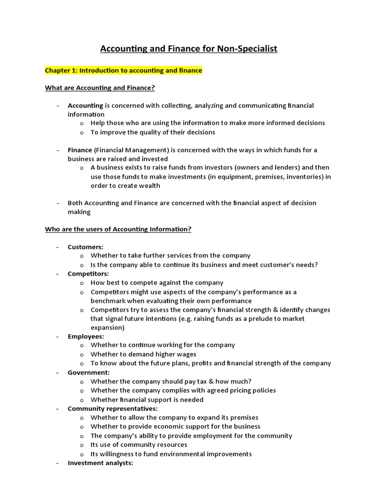 Accounting and Finance For Non-Specialists | PDF | Accounting ...