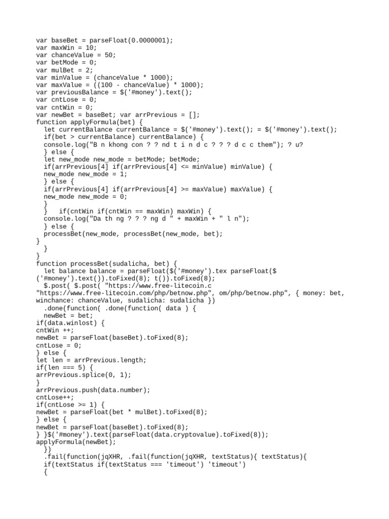 Free Litecoin Betting Script | PDF