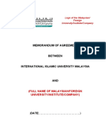 Memorandum of Agreement: (Full Name of Malaysian/Foreign University/Institute/Company)