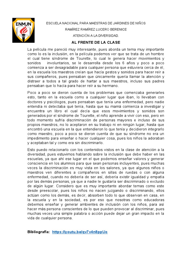 Al Frente de La Clase. PDF Inclusión (Educación)