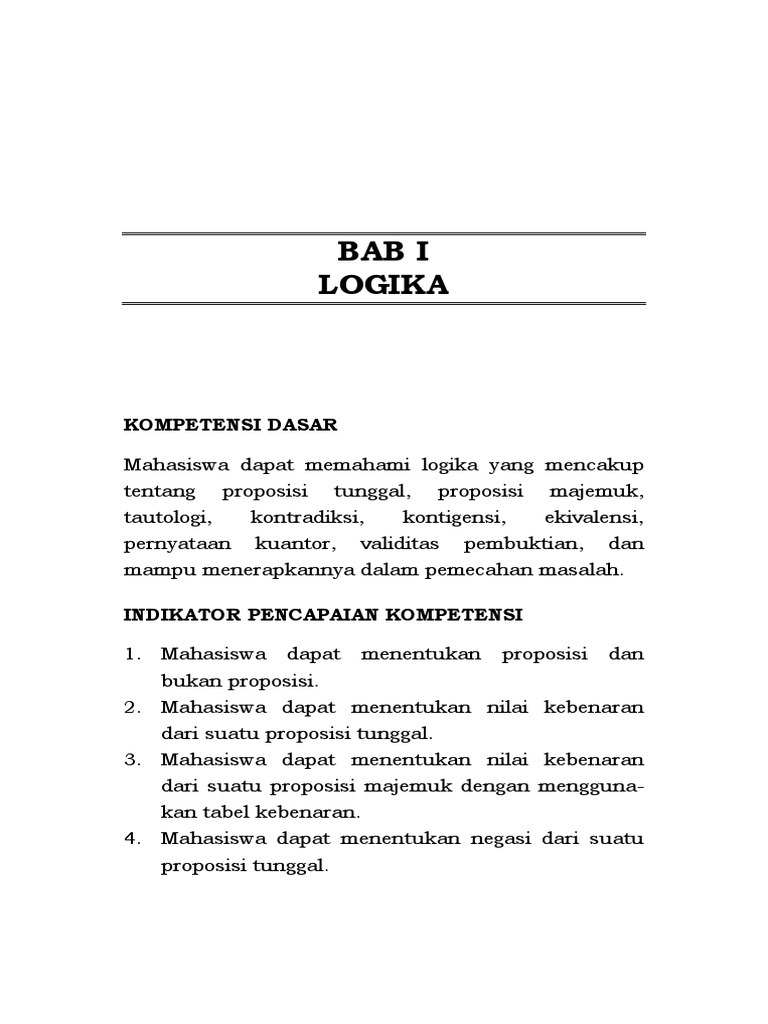 Pemahaman Dasar Logika Matematika | PDF