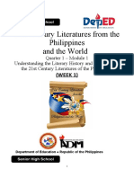 21st Century Literatures From The Philippines and The World: (WEEK 1)