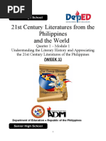 21st Century Literatures From The Philippines and The World: (WEEK 1)