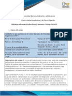 Syllabus Del Curso Productividad Humana