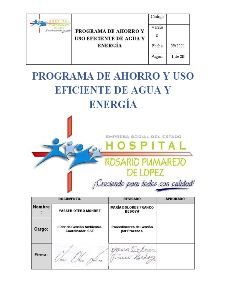 Programa Eficiente de Ahorro de Agua y Energía | PDF | Uso eficiente de ...