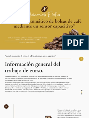 Simulación máquina dosificadora empacadora de café 