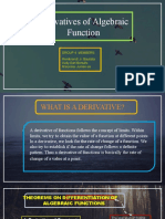 Derivatives of Algebraic Function: Group 4 Members: Rembrandt Jr. Bautista Kelly Earl Bertulfo Maryrose Jumao-As