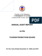 Annual Audit Report On The: Tourism Promotions Board