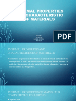 Thermal Properties and Characteristic of Materials: Rommel Oloraza Ronel Ortega Bsme-3A