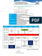 Horario Exp. de Aprendizaje 9 - SEGUNDA SEMANA