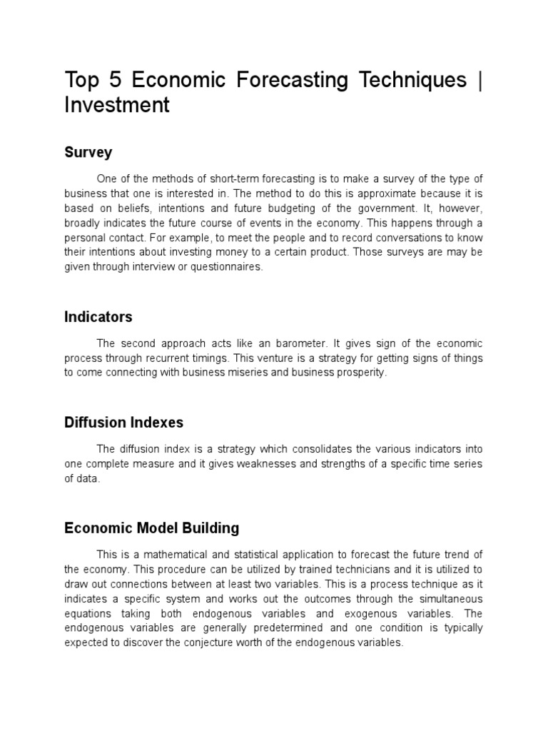 Top 5 Economic Forecasting Techniques | PDF | Business | Social Science
