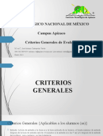 Criterios Generales de Evaluación