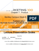 Chapter 7: Product Bentley Campus Week 6: 2/3 April: Ilecture Only