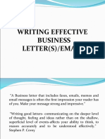 Writing Effective Business Letter (S) /emails