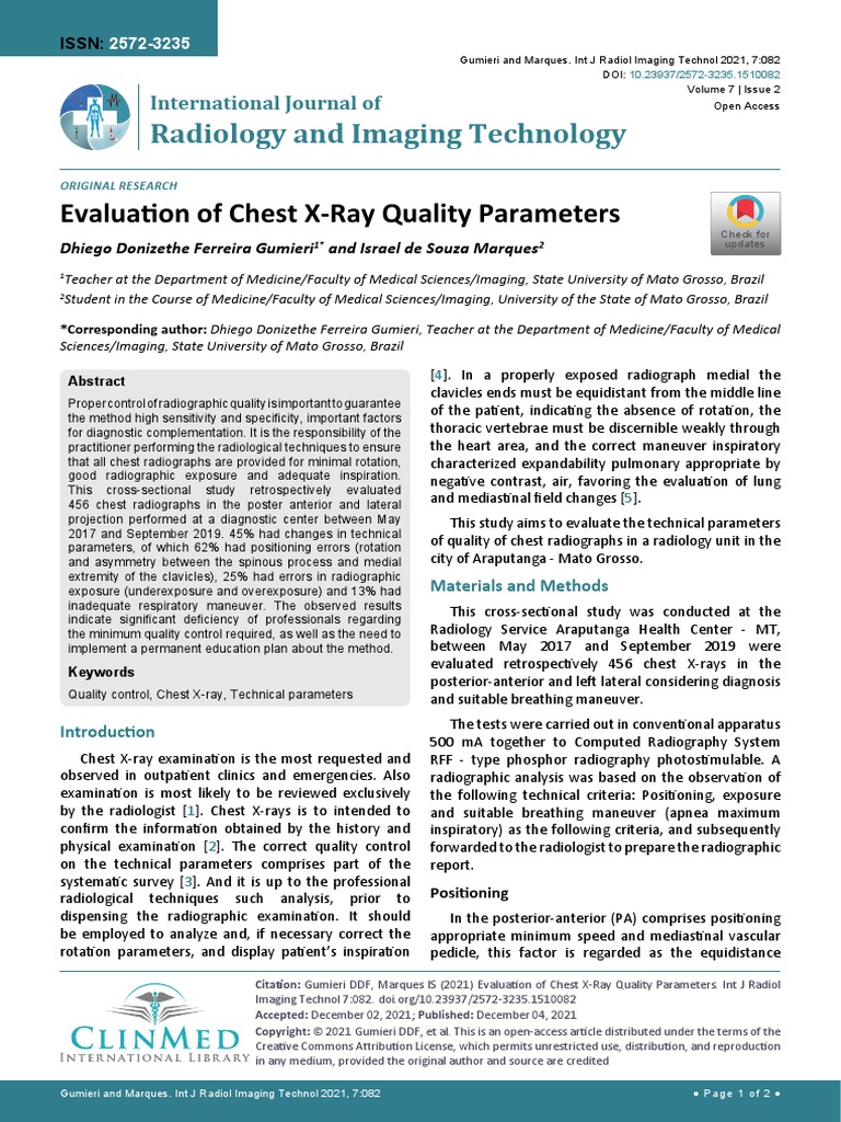 International Journal of Radiology and Imaging Technology Ijrit 7 082