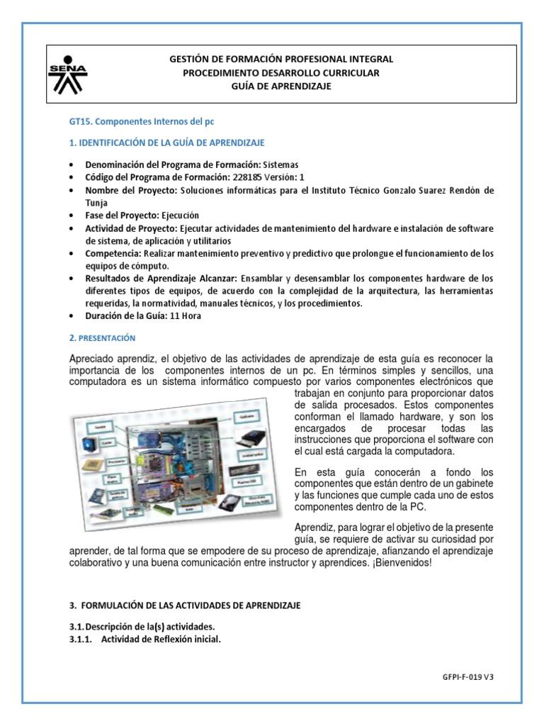 Componentes Internos del PC | PDF | Microprocesador | Hardware de la ...