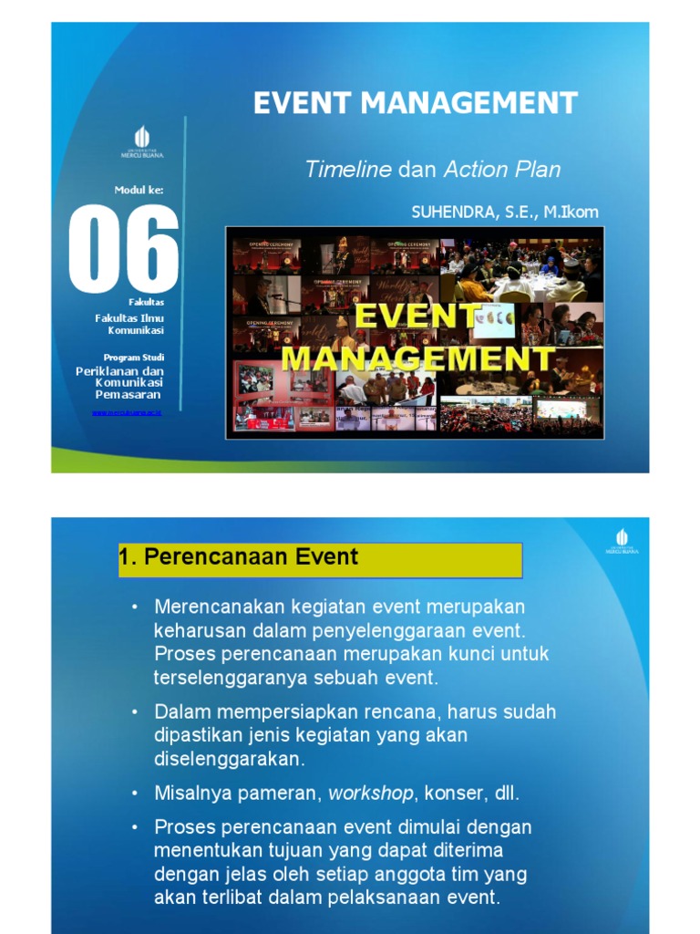 Rencana dan Timeline Manajemen Event | PDF