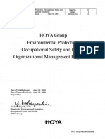 HOYA Group Environmental Protection, Occupational Safety and Health Organizational Management Regulation