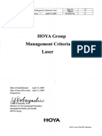 HOYA Group Management Criteria For Laser E