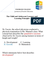 The Child and Adolescent Learners and Learning Principles: Um Digos College