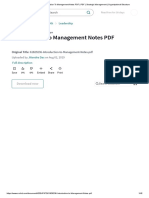 Introduction To Management Notes PDF - PDF - Strategic Management - Organizational Structure