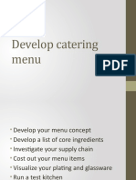 Develop Catering Menu