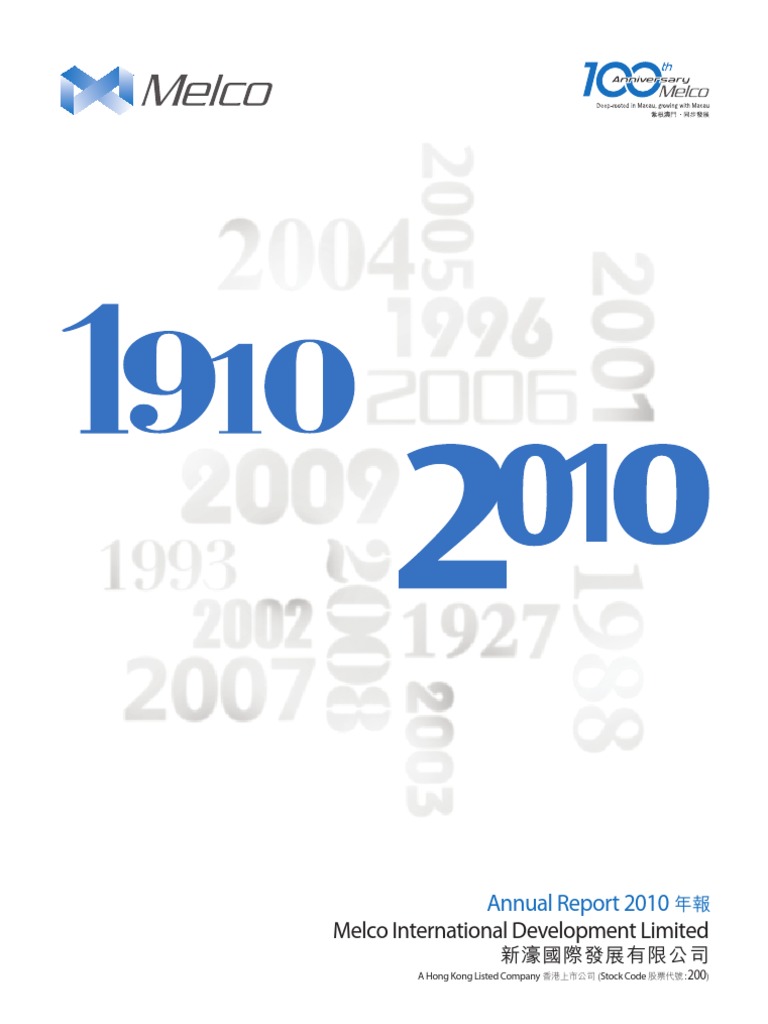 Melco 10annualreport Pdf Macau Business