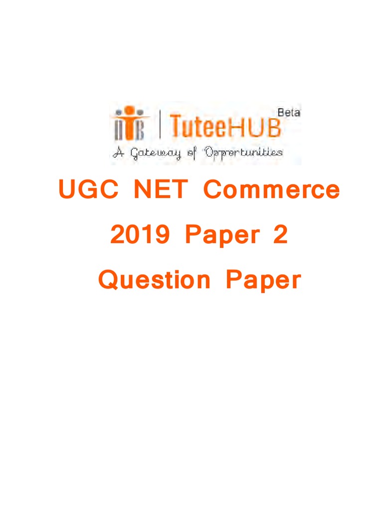 Ugc Net Commerce Paper 2 Question Paper 2019 | PDF | Dividend | Taxes