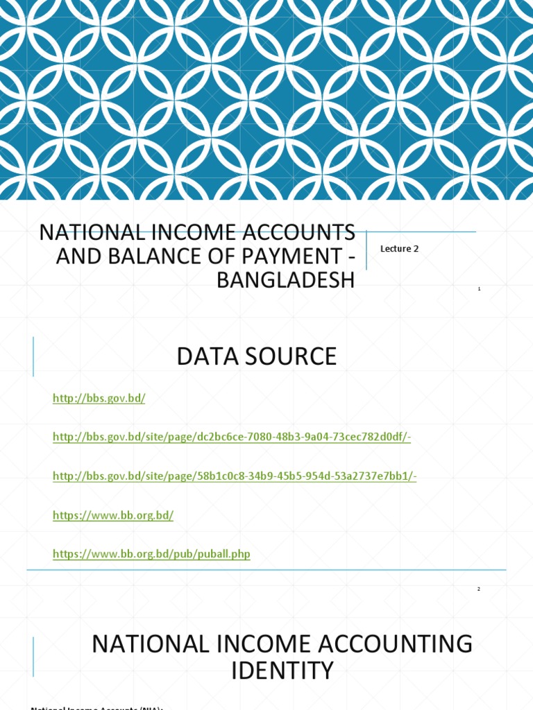 Lecture 2 National and Balance of Payment Analysis PDF Gross