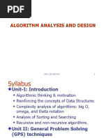 Algorithm Analysis and Design: Aad Cse Srm-Ap 1