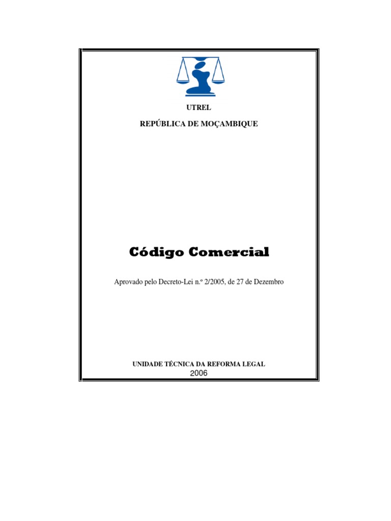 Código Comercial de Moçambique 2022 | PDF | Escrituração contábil ...
