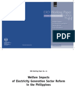 Welfare Impacts of Electricity Sector Reform in the Philippines